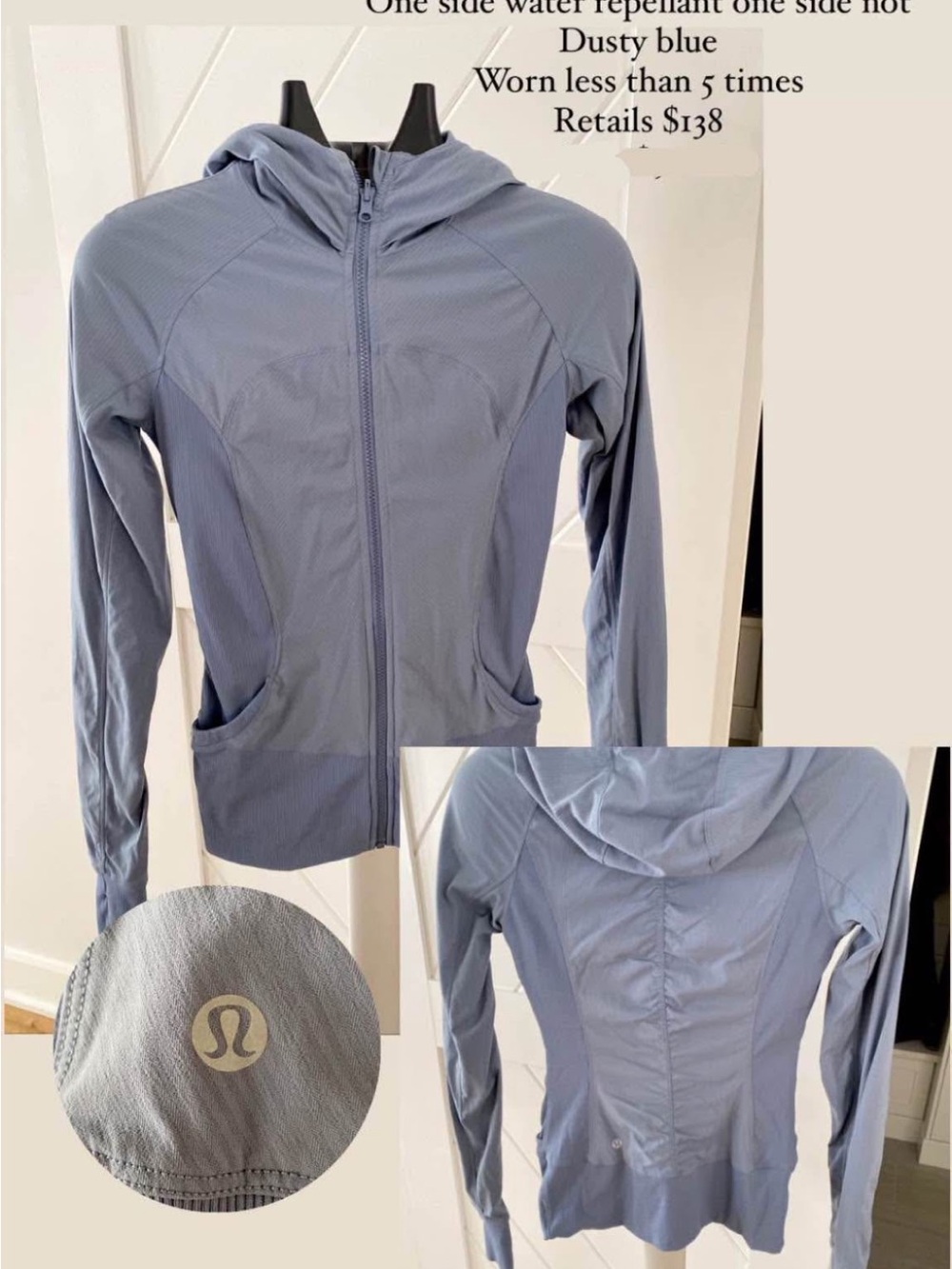 lululemon athletica Dusty Blue Full‑Zip Hooded Jacket